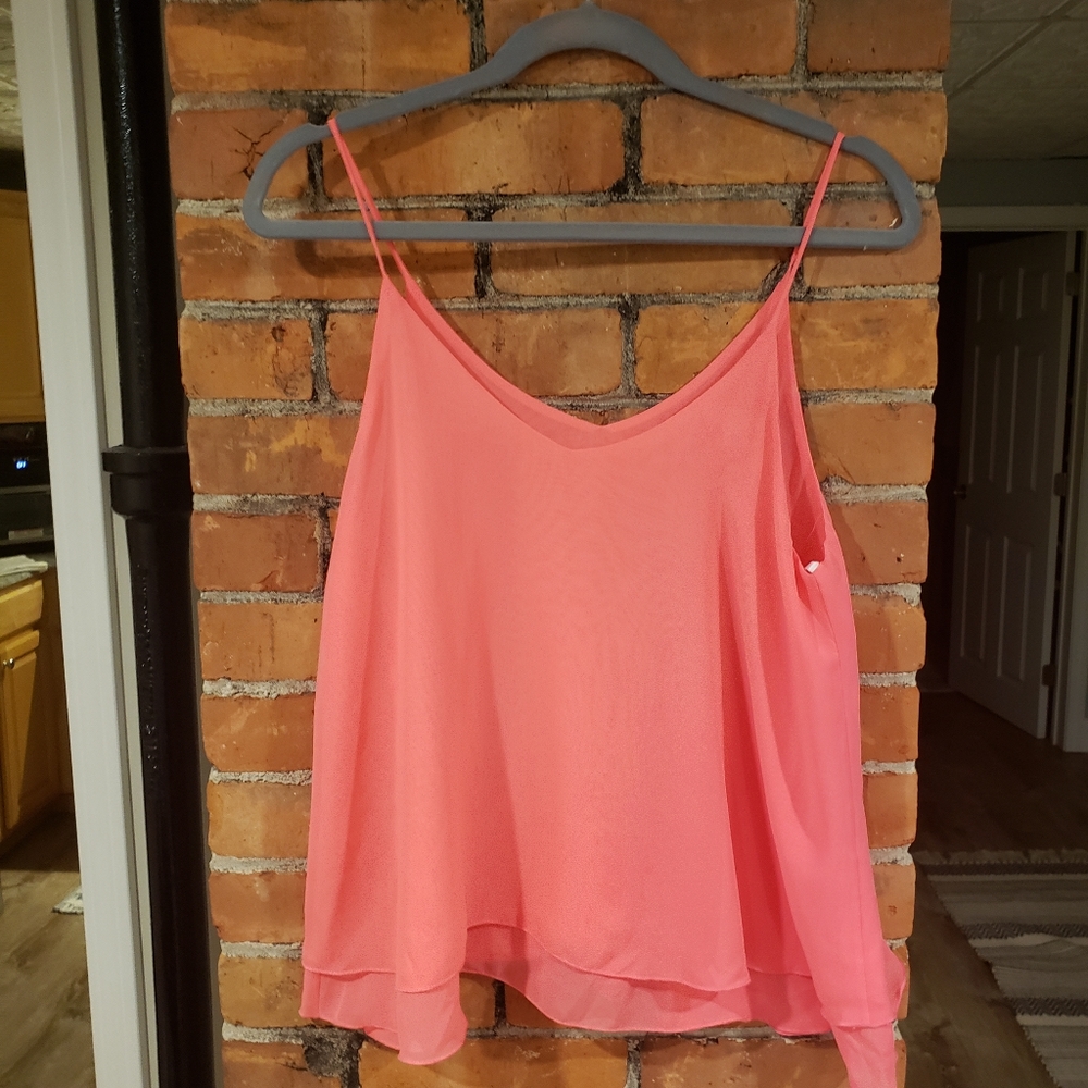 Bright pink multi layered tank top